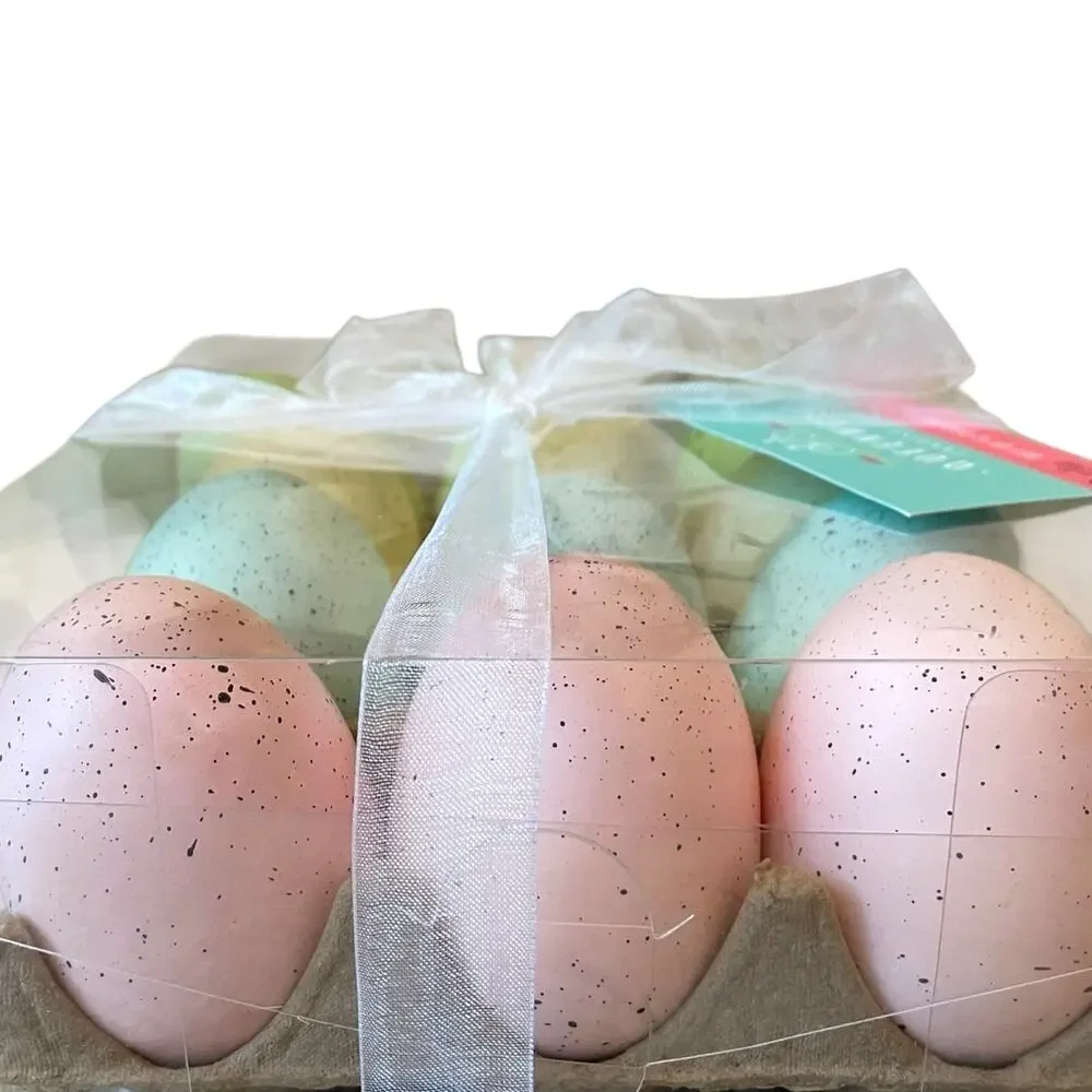 Queenswest Easter Eggs Boxed Set of 12 Pastel Colors Speckled Spring Decor New
